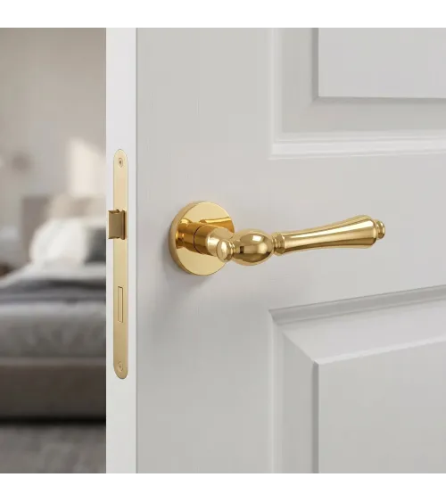 Puxador de porta dourado polido FADO design