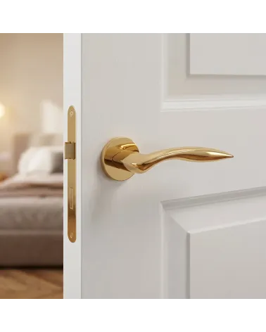 Puxador de Porta Ouro Polido para um acabamento luxuoso - Modelo ROBINE