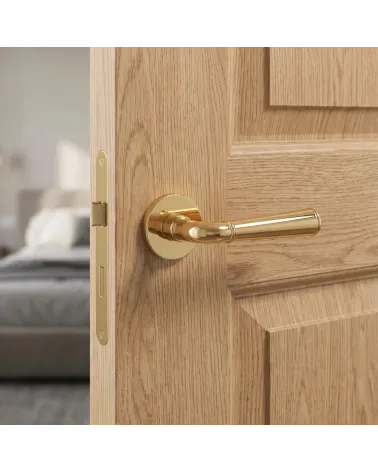 Puxador de Porta Ouro Polido Esplêndido e Prestigioso - Modelo MARIGOLD