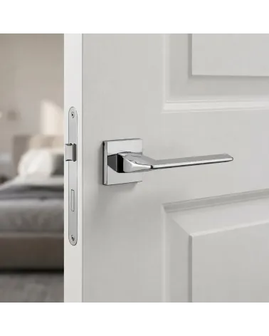 Puxador de Porta Cromado Polido Sofisticado e Luminoso - Modelo EVER