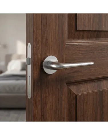 Puxador de Porta em Cromo Acetinado Chique para uma elegância inigualável - Modelo AZALIA