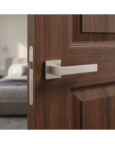 Puxador de Porta Níquel Acetinado com brilho suave - Modelo PINA