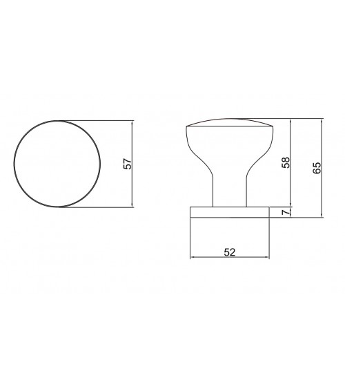 Botão de porta preto MESA Redondo móvel - puxador design