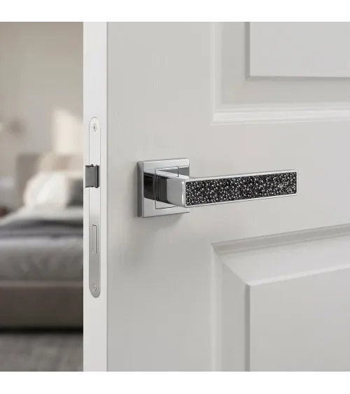 Puxador de porta cromado polido GLAMOUR ferragens design
