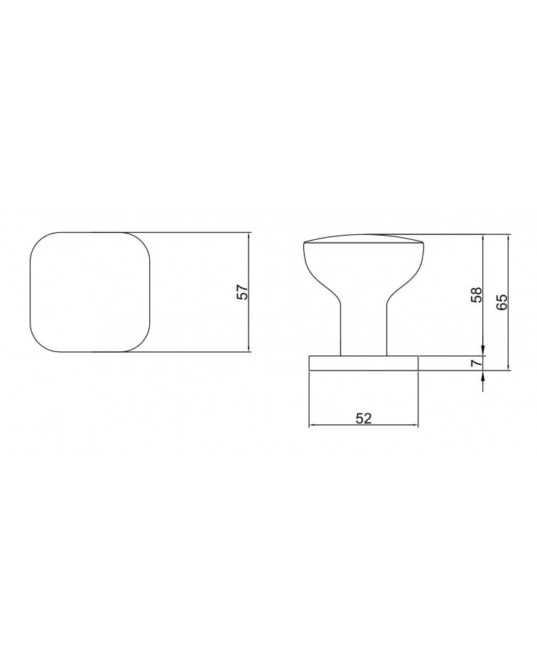 Botão de porta preto KIAMA quadrado - puxador design
