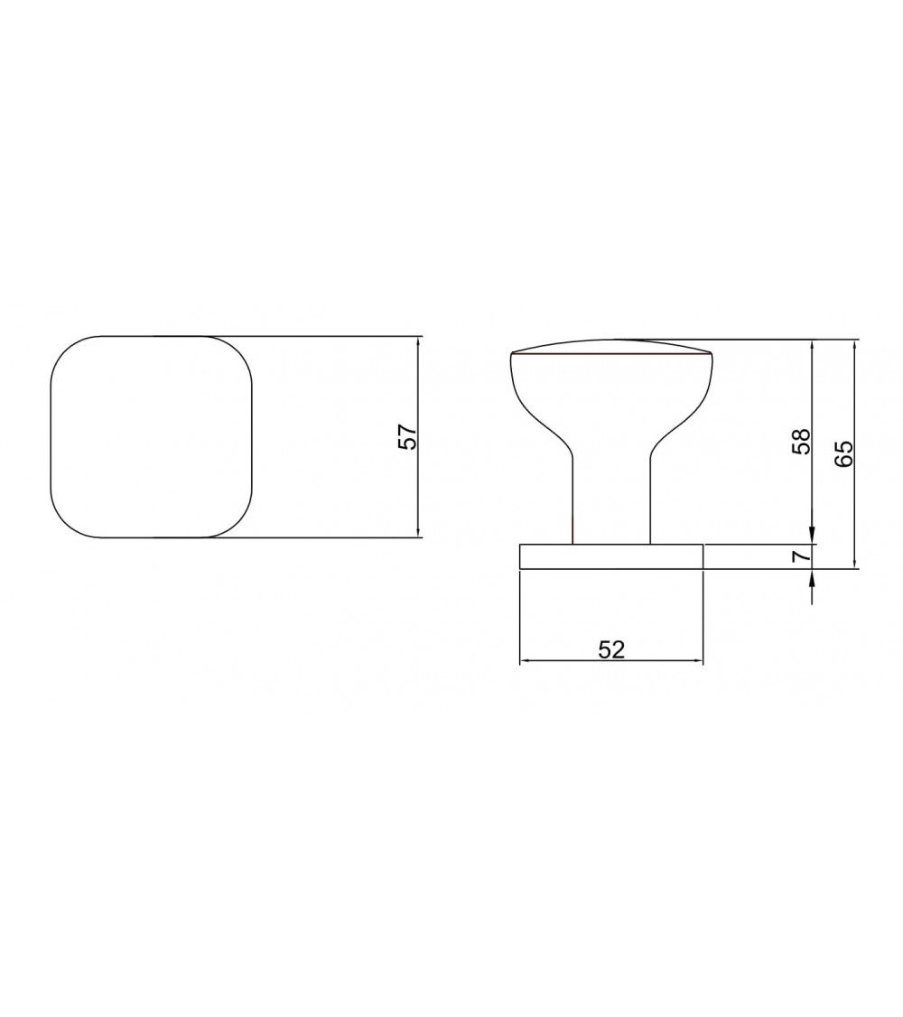 Botão de porta preto KIAMA quadrado - puxador design