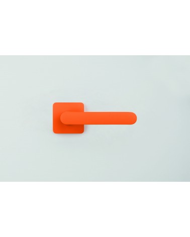 Puxador de porta de cor laranja pôr do sol, placa quadrada - Colombo Design Mood OneQ - puxador design
