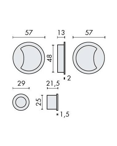 Puxador para porta corredeira sóbrio COLOMBO DESIGN com dimensões
