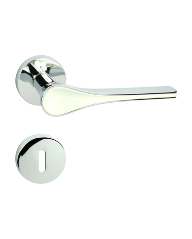 Maçaneta de porta DOM Polaris R com chave L - maçaneta design