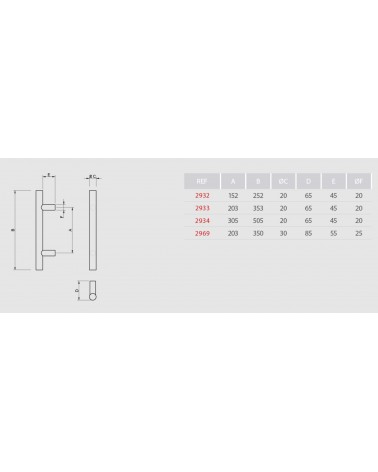 Puxador bastão de marechal design em inox - Tupai 2934 - puxador design