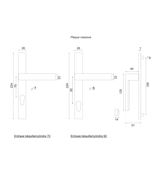 Puxador para perfil estreito alu/PVC aspeto inox em espelho 26 mm | MILLAPUXADORES
