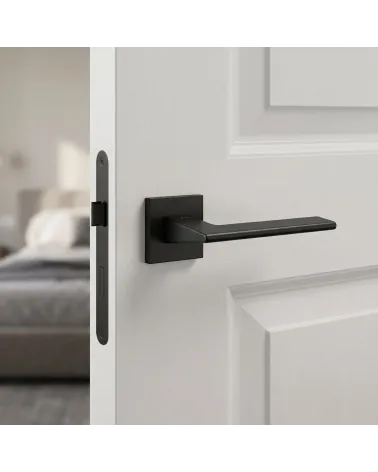 Os mais belos puxadores para portas interiores pretos com roseta quadrada