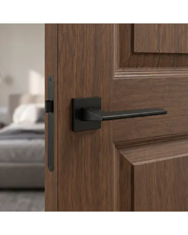 Os mais belos puxadores para portas interiores pretos com roseta quadrada