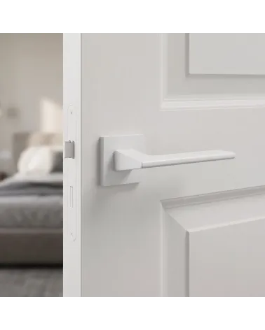 Os mais belos puxadores para portas interiores brancos com roseta quadrada