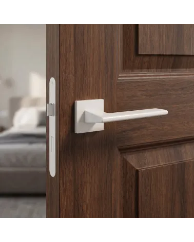 Os mais belos puxadores para portas interiores brancos com roseta quadrada