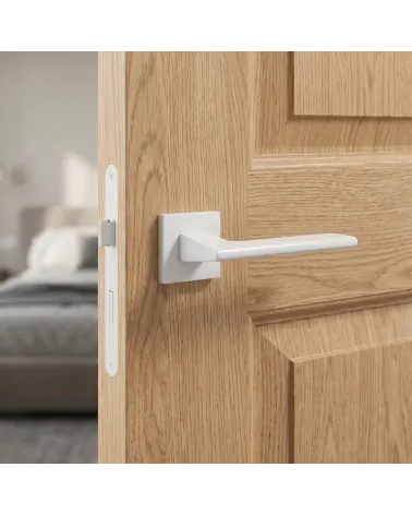 Os mais belos puxadores para portas interiores brancos com roseta quadrada