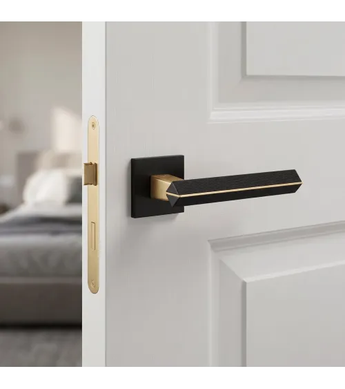 Puxador de porta bicolor ouro mate/preto CARRERA puxador design