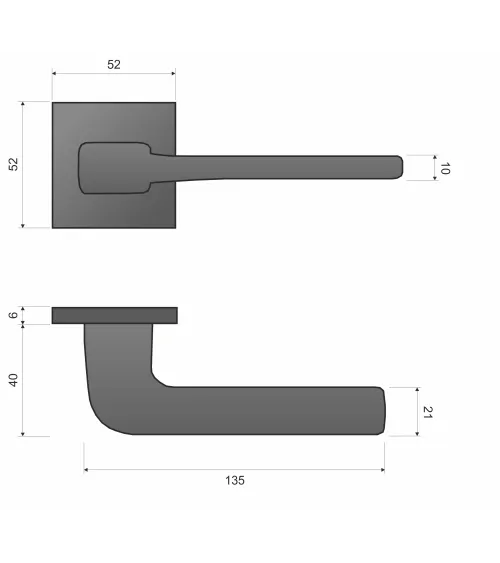 Puxador de porta cromado escovado VEGA - design