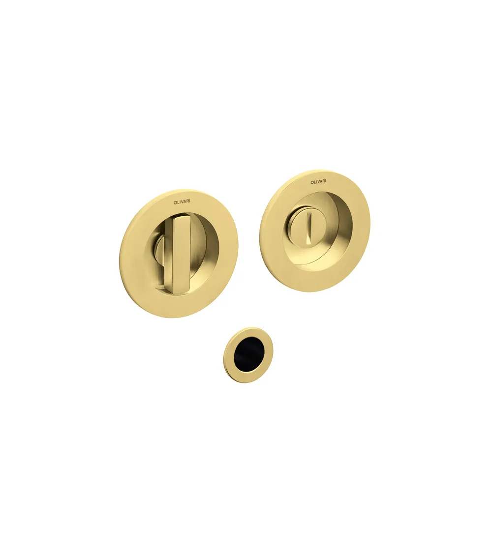 Puxador de embutir com fecho de privacidade DANTE em dourado acetinado