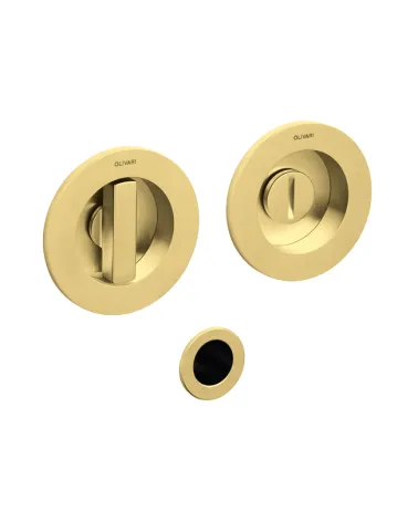 Puxador de embutir com fecho de privacidade DANTE em dourado acetinado