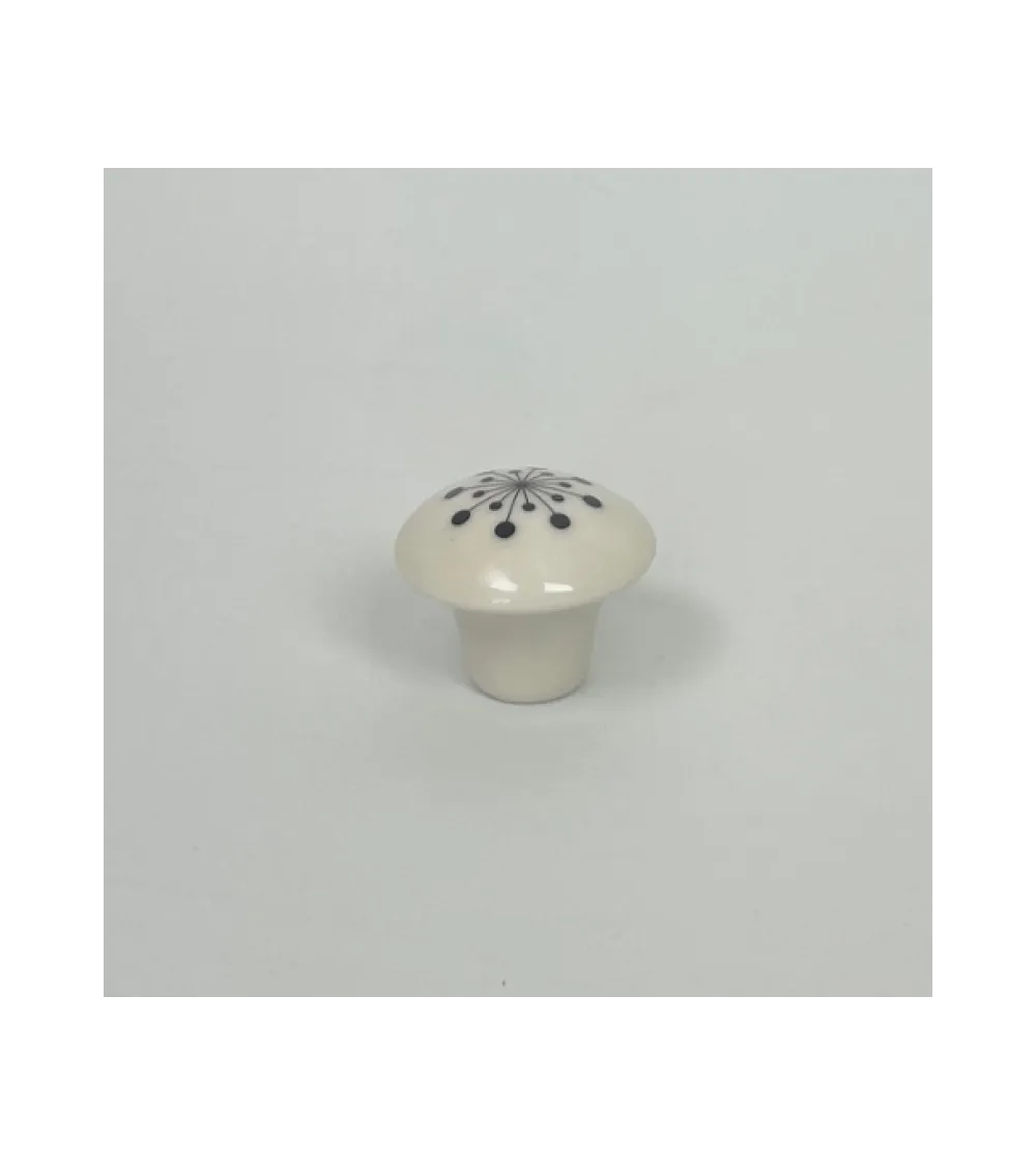 Cabide de parede em porcelana Flor preta, tamanho S – Anne Black