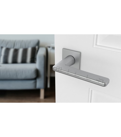 Puxador de porta SETIA puxador design cromado acetinado