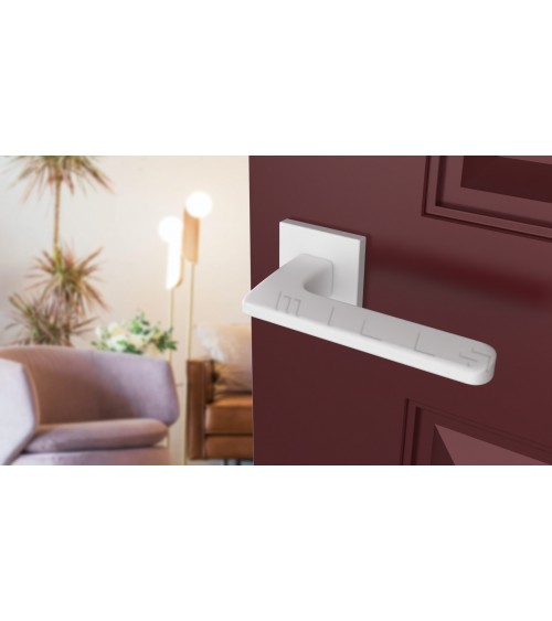 Puxador de porta branco YUKA ferragens design