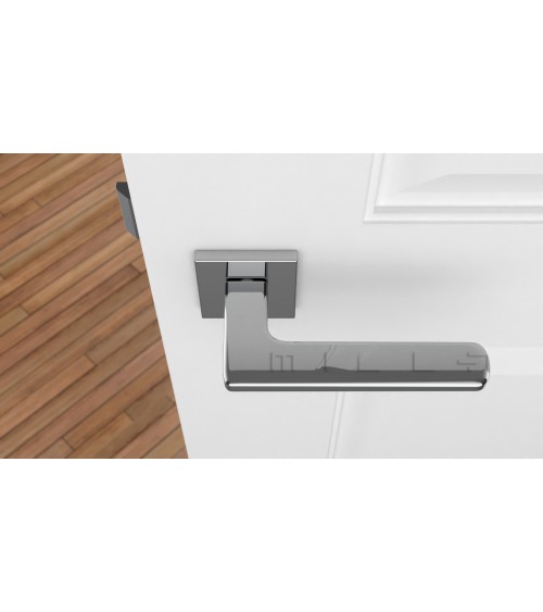 Puxador de porta cromo polido YUKA ferragens design