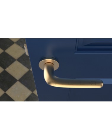Puxador de porta Moderno AZALIA puxador design vista superior montado numa porta