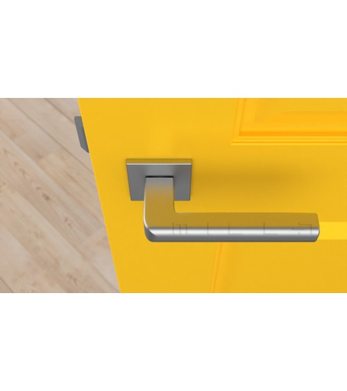 Puxador de porta cromado acetinado SALICE ferragens design