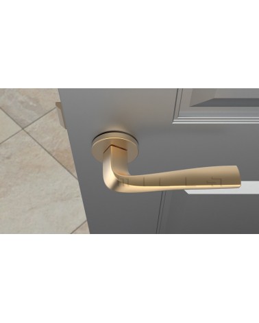 Puxador de porta moderno DALIA puxador design vista de cima montado numa porta
