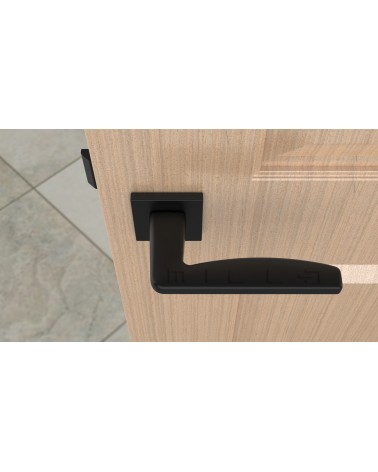 Puxador de porta clássico ERBA design vista de cima montado numa porta