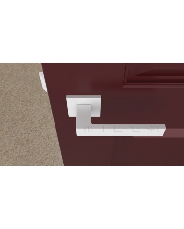 Puxador de porta branco SULLA puxador design vista de cima montado numa porta