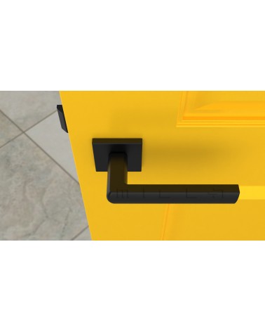 Puxador de porta clássico HOSTA puxador design vista superior montado numa porta