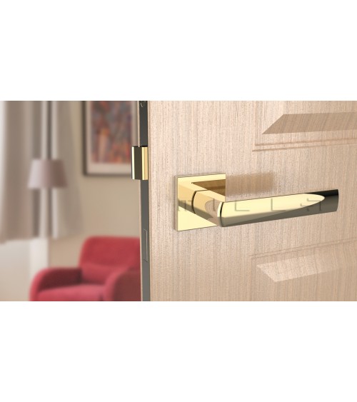 Puxador de porta dourado polido HOSTA ferragens design
