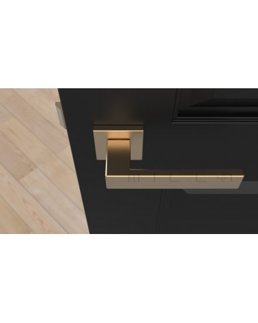 Puxador de porta clássico PINA puxador design vista de cima montado numa porta