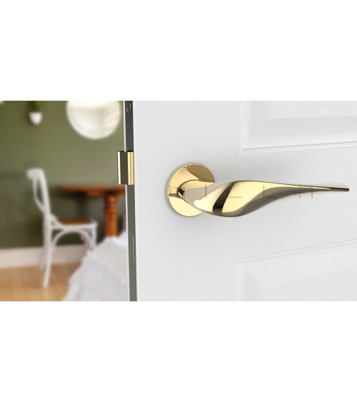 Puxador de porta dourado polido PETUNIA ferragens design