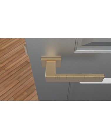 Puxador de porta moderno PINA puxador design vista de cima montado numa porta