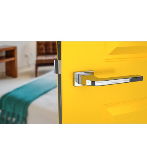 Puxador de porta cromo polido ISMENA ferragens design