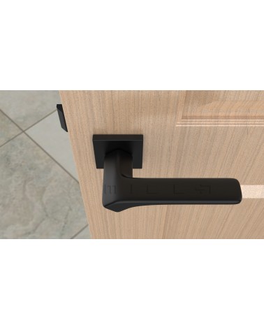 Puxador de porta Contemporâneo BERGERIA puxador design vista de cima montado numa porta