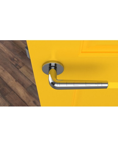 Puxador de porta Clássico INULLA puxador design vista de cima montado numa porta