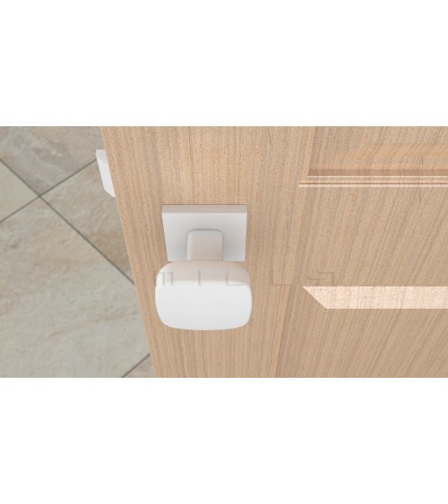 Botão de porta branco KIAMA quadrado - puxador design