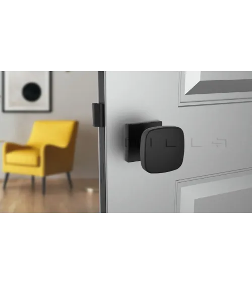 Botão de porta preto KIAMA quadrado - puxador de design