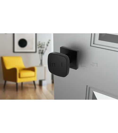 Botão de porta preto KIAMA quadrado - puxador de design