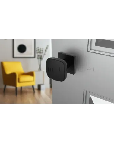 Botão de porta preto KIAMA quadrado - puxador design