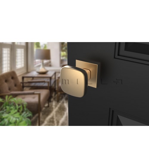 Botão de porta preto KIAMA quadrado - puxador design