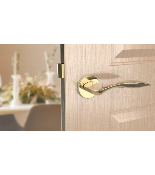 Puxador de porta cromo acetinado ROBINE ferragens decorativas
