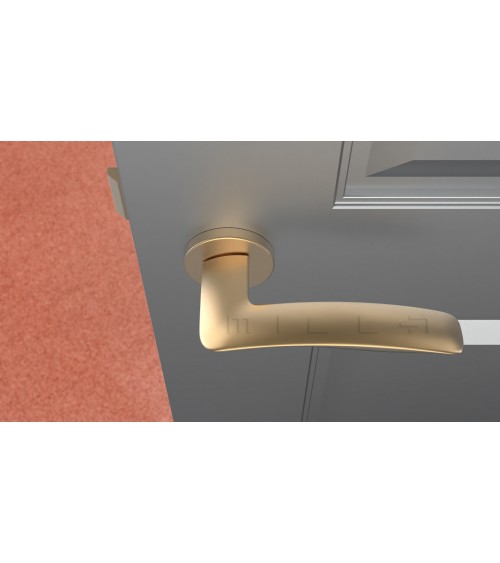 Puxador de porta dourado mate ROBINE ferragens design