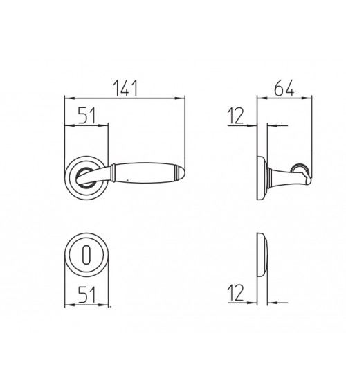 Puxador de porta Mandelli Paros puxador design cor 3