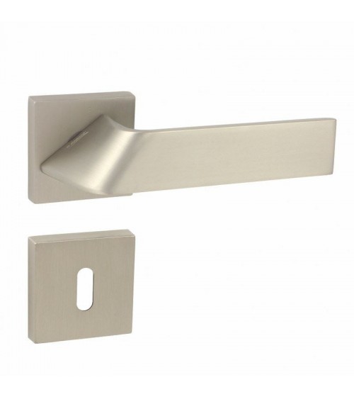 Puxador de porta Buzz QR com roseta de chave L - ferragens design